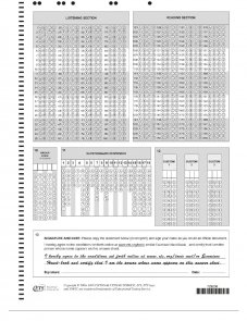 Mẫu answer sheet toeic